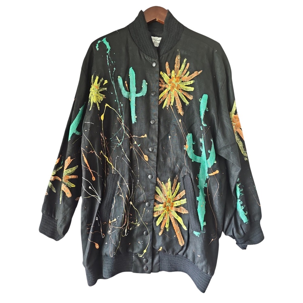 CONCETTA Rafanello ST. MARTIN Snap‎ Button Painted Embellished Jacket 50" Chest